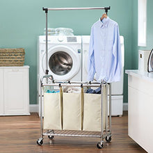 Load image into Gallery viewer, Household Essentials Commercial 3-Bag Laundry Sorter with Clothes Rack

