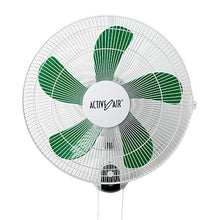 Load image into Gallery viewer, Hydrofarm ACF16 16 inch 3-Speed Wall-Mountable 90-Degree Hydroponic Grow Oscillating Fan, 16-Inch, Stainless Steel
