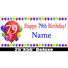 Load image into Gallery viewer, 79TH Birthday Balloon Blast Deluxe Customizable Banner by Partypro
