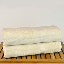 Load image into Gallery viewer, Luxury Hotel &amp; Spa Towel 100% Genuine Turkish Cotton Bath Sheets - Beige - Dobby Border - Set of 2
