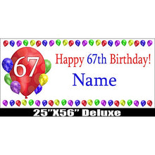 Load image into Gallery viewer, 67TH Birthday Balloon Blast Deluxe Customizable Banner by Partypro
