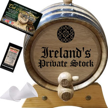 Load image into Gallery viewer, 2 Liter Personalized American Oak Aging Barrel - Design 022: Celtic Knot Private Stock

