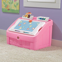 Load image into Gallery viewer, Step2 2-in-1 Toy Box &amp; Art Lid | Plastic Toy &amp; Art Storage Container, Pink
