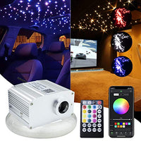 AMKI 10W APP Controlled Car Use Fiber Optic Light Star Ceiling Kit Twinkle, LED RGBW Engine Driver with 28key RF Remote Control (150pcs*0.03in*6.5ft)