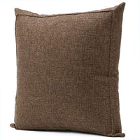 Jepeak Burlap Linen Throw Pillow Cover Cushion Case, Farmhouse Modern Decorative Solid Square Thickened Pillow Case for Sofa Couch (18 x 18 inches, Dark Brown)