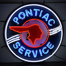 Load image into Gallery viewer, Neonetics 5PONBK Pontiac Service Neon Sign with Backing

