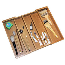 Load image into Gallery viewer, Totally Bamboo Expandable 5-Compartment Drawer Organizer, Expands from 13 to 22-3/4&quot; Wide
