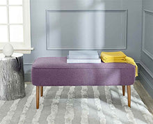 Load image into Gallery viewer, Safavieh Mercer Collection Levi Plum Purple Mid-Century Bench
