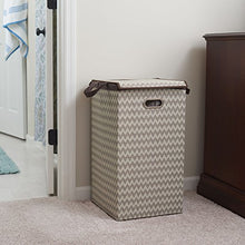 Load image into Gallery viewer, Household Essentials 5624-1 Collapsible Single Laundry Hamper with Magnetic Lid | Chevron
