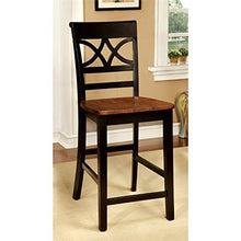 Load image into Gallery viewer, Furniture of America Cherrine Country Style Pub Dining Chair, Oak/Black, Set of 2
