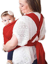 Load image into Gallery viewer, CuddleBug Baby Wrap Sling + Carrier - Newborns &amp; Toddlers up to 36 lbs - Hands Free - Gentle, Stretch Fabric - Ideal for Baby Showers - One Size Fits All (Red)
