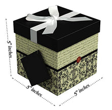 Load image into Gallery viewer, Gift Box 5&quot;X5&quot;X5&quot; - Florence Collection - Easy to Assemble &amp; Reusable - No Glue Required - Ribbon, Tissue Paper, and Gift Tag Included - EZ Gift Box by Endless Art US

