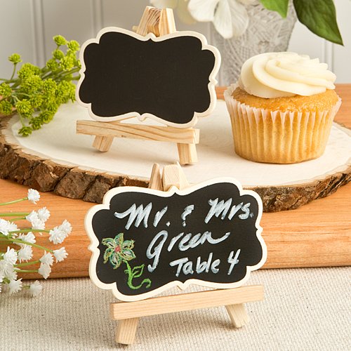FASHIONCRAFT Natural Wood Easel and Blackboard Placecard Holder (20)
