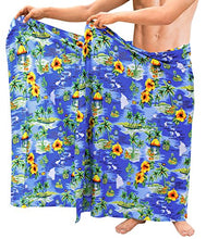 Load image into Gallery viewer, LA LEELA Men&#39;s Regular Surfing Sarong Long Beach Wrap One Size Blue-F344
