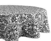 Load image into Gallery viewer, DII Cotton Tablecloth for for Dinner Parties, Weddings &amp; Everyday Use, 70&quot; Round, Damask Black

