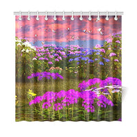 CTIGERS Flower Shower Curtain for Kids Beautiful Lavenders Polyester Fabric Bathroom Decoration 72 x 72 Inch