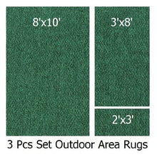 Load image into Gallery viewer, KOECKRITZ Indoor-Outdoor Green, 3 Piece Set, Patio Rug&#39;s (8x10 Area Rug, 3x8 Runner, 2x3 Mat)
