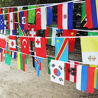 G2PLUS International Flags, 82 Feet 8.2'' x 5.5'' World Flags, 100 Countries Olympic Flags Pennant Banner for Bar, Party Decorations, Sports Clubs, Grand Opening, Festival Events Celebration