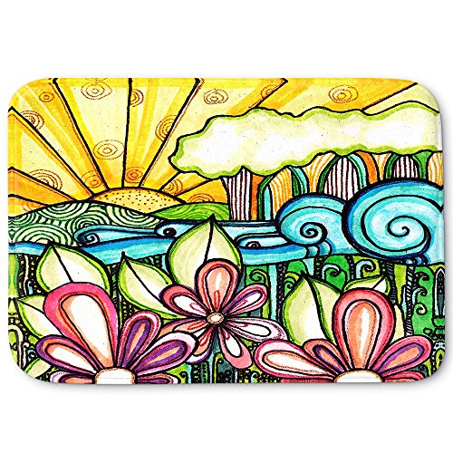 DiaNoche Designs Memory Foam Bath or Kitchen Mats by Robin Mead - Hills Are Alive, Large 36 x 24 in