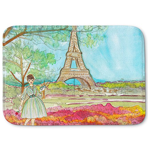 Dia Noche Memory Foam Bathroom or Kitchen Mats by Diana Evans - Vintage Paris - Small 24 x 17 in