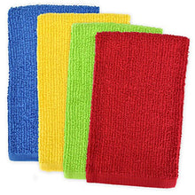 Load image into Gallery viewer, DII 100% Cotton, Machine Washable, Ultra Absorbent, Everyday Kitchen Basic, Utility, Bar Mop Dishtowel 16 x 19 Set of 4- Primary
