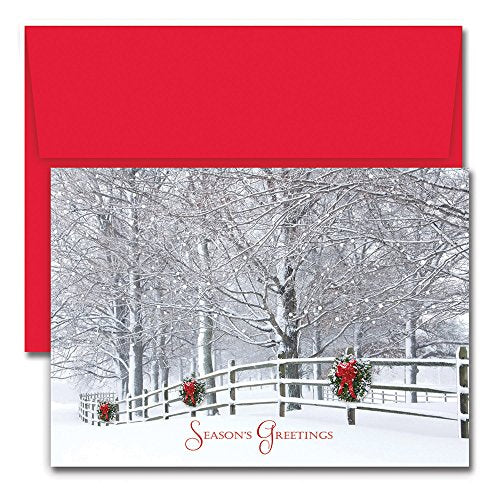 Great Papers! Holiday Greeting Card, Holiday Fence, 18 Cards/18 Envelopes, 7.875