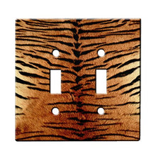 Load image into Gallery viewer, Tiger Stripe - Decor Double Switch Plate Cover Metal
