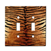 Tiger Stripe - Decor Double Switch Plate Cover Metal