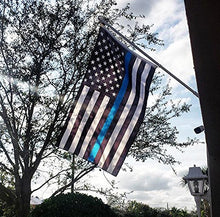 Load image into Gallery viewer, Pointview Flags Thin Blue Line American Flag - Thin Blue Line USA - Bright and Vivid Color, Double Stitched - Honoring Law Enforcement Officers - 3 x 5 ft with Grommets
