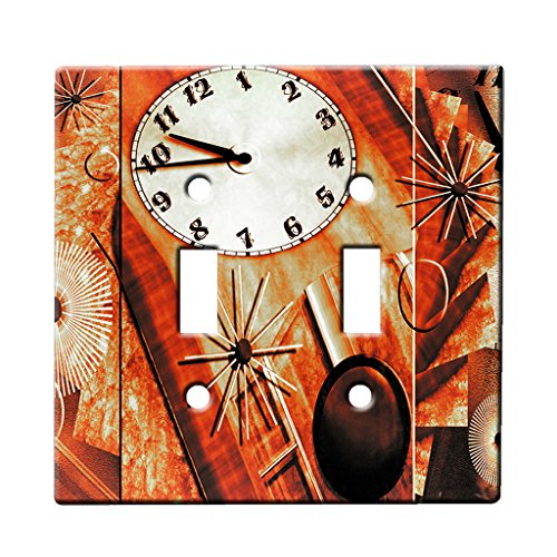 Time Abstract - Decor Double Switch Plate Cover Metal