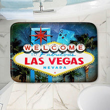 Load image into Gallery viewer, DiaNoche Designs Memory Foam Bath or Kitchen Mats by Corina Bakke - Vegas Sign Blue, Large 36 x 24 in
