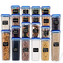 Load image into Gallery viewer, Shazo Food Storage Containers 40-Piece Set (20 Container Set) - Airtight Dry Food with Innovative Dual Utility Interchangeable Lid, FREE 14 pc Measuring Cups/Spoons, One Lid Fits All, Freezer Safe
