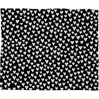 Deny Designs Little Hearts On Black Plush Fleece Throw Blanket, 50 x 60