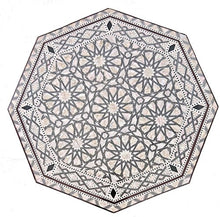 Load image into Gallery viewer, W155 BR Mother of Pearl Moroccan Corner Wood Octagonal Table Brown End Coffee
