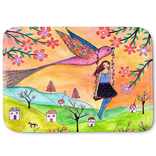 DiaNoche Designs Memory Foam Bath or Kitchen Mats by Sascalia - Fly Me Home, Large 36 x 24 in