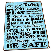 Load image into Gallery viewer, HBA Pool Rules Metal Sign, Motivational Rules, Swimming Pool Sign, Positive Thinking, Modern Decor
