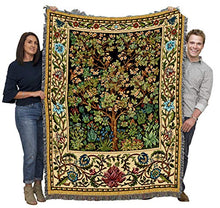 Load image into Gallery viewer, Tree of Life - Arts and Crafts by William Morris - Blanket Throw Woven from Cotton - Made in The USA (72x54)
