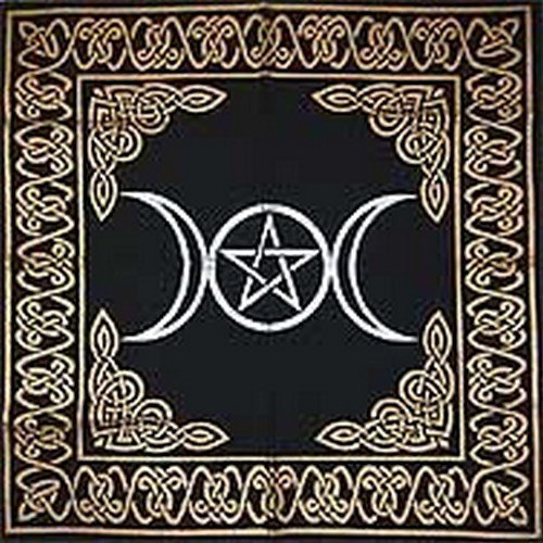 Altar Tarot Cloth: Triple Goddess With Pentagram - 24