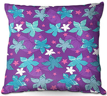Load image into Gallery viewer, Outdoor Patio Couch Quantity 1 Throw Pillows from DiaNoche Designs by Julia Grifol - Sea Flowers Purple
