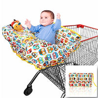 2-in-1 Croc n Frog Shopping Cart Covers for Baby Boy or Girl and High Chair Cover - with Sippy Cup Holder, Phone Storage, Teether for Babies - Perfect Shower Gifts Idea, Machine Washable - Large Size