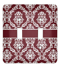 Load image into Gallery viewer, Maroon &amp; White Light Switch Cover (2 Toggle Plate) (Personalized)
