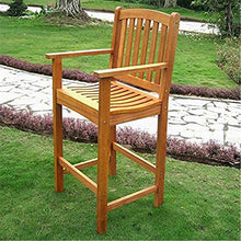 Load image into Gallery viewer, International Caravan Furniture Piece Royal Tahiti Wood Set of Two Bar Height Arm Chair

