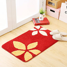 Load image into Gallery viewer, Riverbyland Luxurious Bath Rugs Red Floral Pattern 24 x 16
