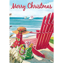 Load image into Gallery viewer, &quot; Coastal Christmas - Merry Christmas &quot; - Double Sided, Standard Size, 28 Inch X 40 Inch Decorative Flag
