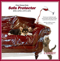 LAMINET Thick Crystal Clear Heavy-Duty Water Resistant Sofa/Couch Cover - Perfect for Protection Against CAT/Dog Clawing, Kids and Grandkids!!! - Sofa - 42