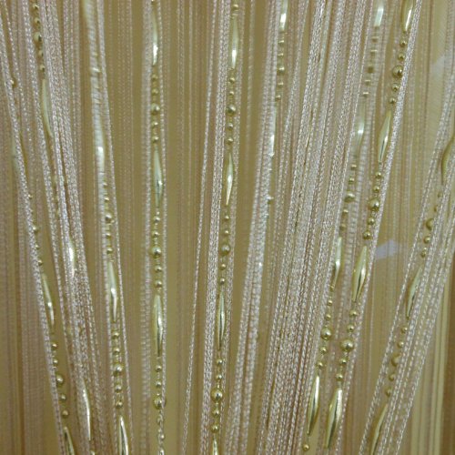 Tangpan Decorative Dew Drop Beadeds Door Curtain Divider (Champangne)