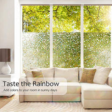 Load image into Gallery viewer, rabbitgoo 3D Decorative Window Film, No Glue Privacy Rainbow Window Sticker, Non-Adhesive Glass Films for Home Kitchen, Removable Window Tint Film for Bedroom Living Room, 35.4 x 78.7 inches
