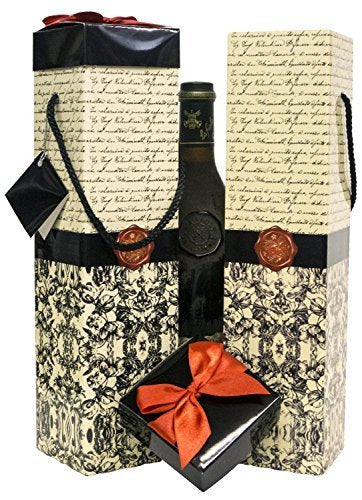 EndlessArtUS Wine Gift Box Florence Medoc Collection Set of 2 Reusable Caddies Assemble in Seconds with Gift Tags Included - No Glue or Tape Required