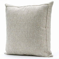 Jepeak Burlap Linen Throw Pillow Cover Cushion Case, Farmhouse Modern Decorative Solid Square Thickened Pillow Case for Sofa Couch (20 x 20 inches, Beige with Khaki Threads)