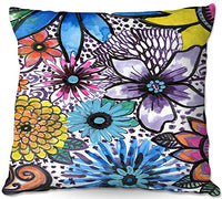 Outdoor Patio Couch Quantity 1 Throw Pillows from DiaNoche Designs by Robin Mead - Flower Pop